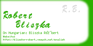 robert bliszka business card